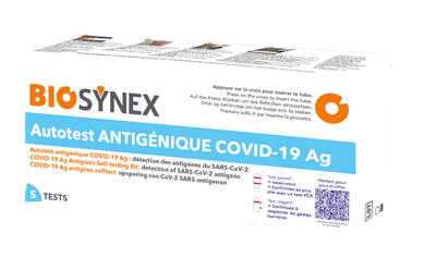 Autotest antigénique COVID-19 Biosynex - Boîte de 5 tests