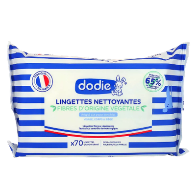 Image Dodie Lingettes nettoyantes dermo-apaisantes 3 en 1 -x70 lingettes