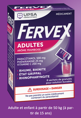 FERVEX ADULTES FRAMBOISE, granulé pr sol buv, sachet