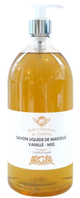 Image FREESENS SAVON DE MARSEILLE VANILLE-MIEL 1L