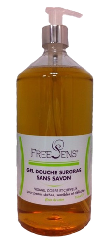 Image FREESENS GEL DOUCHE SURGRAS SS SAVON FLEUR DE COTON 1L