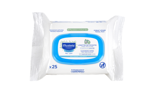 Image Mustela Lingettes nettoyantes à l'avocat bio Paquet de 25 lingettes