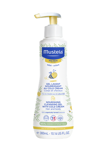 Image Mustela Gel lavant nourrissant au Cold Cream à la cire d'abeille BIO Flacon pompe 300ml
