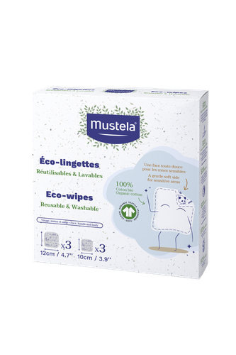 Image Mustela Eco-lingettes 100% coton BIO Recharge de 6 eco-lingettes