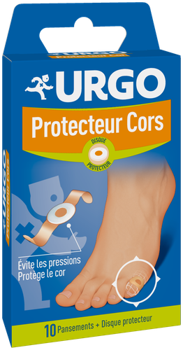 Urgo - Pansements Protection Cors - Disque protecteur - Evite les pressions - 10 pansements