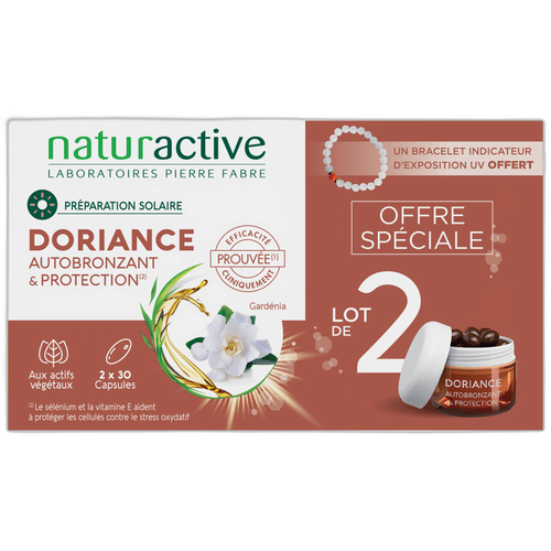 Naturactive - Doriance Autobronzant & Protection  2X30 capsules + bracelet indicateur UV offert