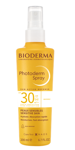 Image Bioderma Photoderm Spray SPF30 invisible, hydrate, aborption rapide pour les peaux sensibles